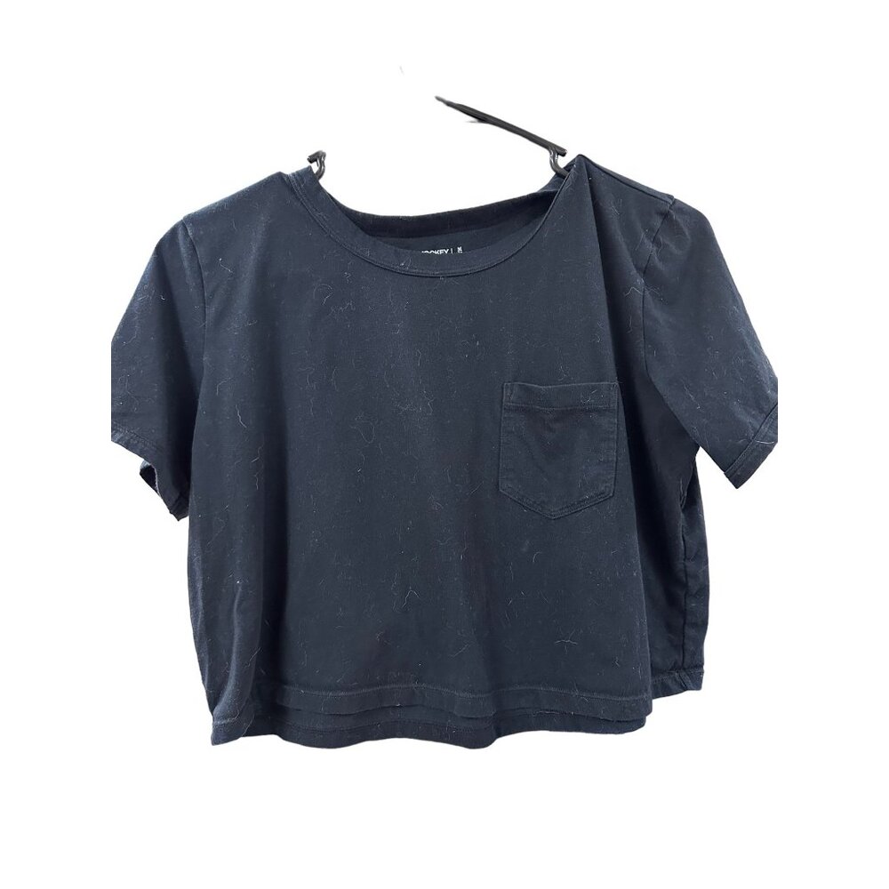 🌸3/$15🌸Black Jockey Crop T-shirt with Small Pocket sz Medium